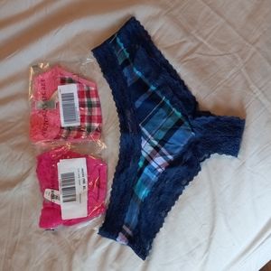 Victorias Secret Lace Trim Panty Lot of 3